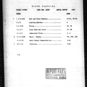 County Home Demonstration Agent Narrative Report, Stanly County, NC, December 1936 to July 1937