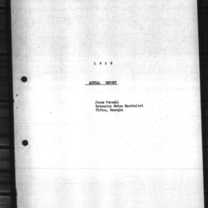 Annual Report of Extension Swine Specialist in Georgia, 1938