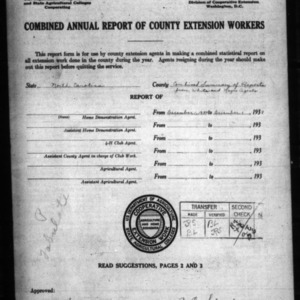 Combined Annual Report of County Extension Workers - Combined Summary of Reports from White and African American Agents