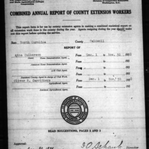 Annual Report of County Extension Workers, Caldwell County, NC