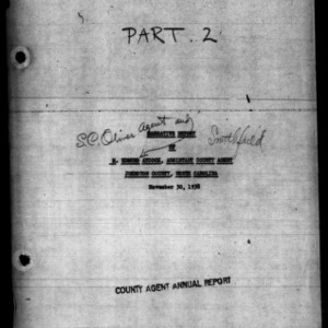 Annual Narrative Report 4-H Club Work and Adult Work, Johnston County, NC, 1938