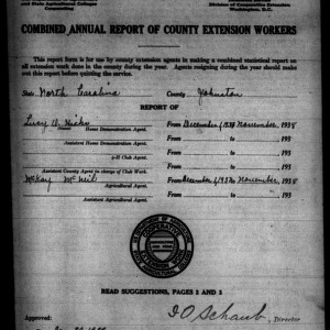 Combined Annual Report of County Extension Workers, African American, Johnston County, NC