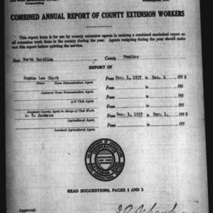 Combined Annual Narrative Report of County Extension Workers, Pamlico County, NC