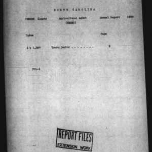 Annual Narrative Report, Agricultural Agent, Person County, NC