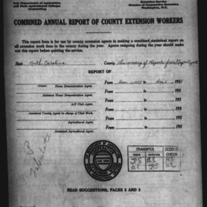 Combined Annual Report of County Extension Workers (Summary of Reports from African American Agents)