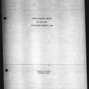 Annual Narrative Report 4-H Club Work Southeastern District 1939