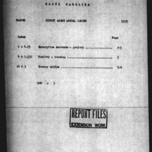 County Extension Agent Annual Narrative Report, Bladen County, NC, 1939