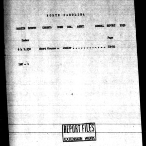 County Home Demonstration Agent Annual Narrative Report, African American, Martin County, NC, 1939