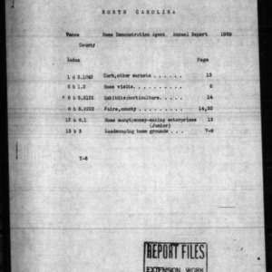 Annual Narrative Report of Home Demonstration Work of Vance County, NC