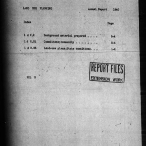 Annual Report of Land-Use Planning 1940