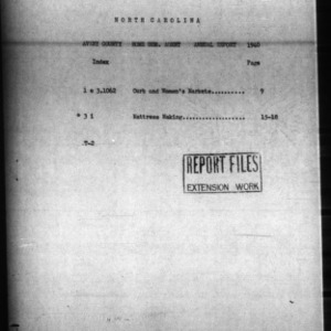 Annual Narrative Report of Home Demonstration Work of Avery County, NC