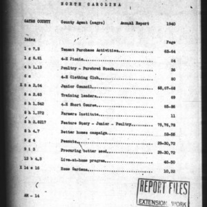 Annual Narrative Report of African American County Agent for Gates County, NC