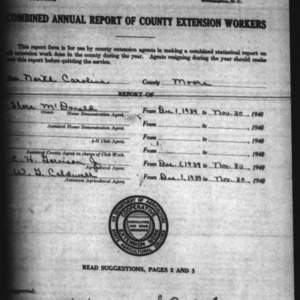 Annual Report of County Extension Workers, Moore County, NC