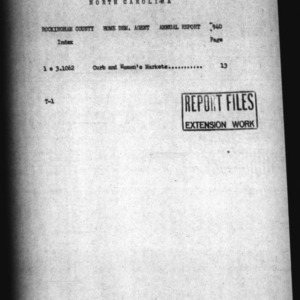 County Home Demonstration Agent Annual Narrative Report, Rockingham County, NC, 1940