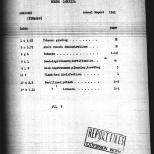Annual Narrative Report of Extension Work in Tobacco, 1941