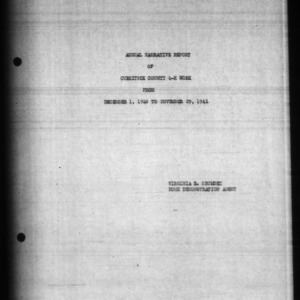Annual Narrative Report of 4-H Work, Currituck County, NC,1941