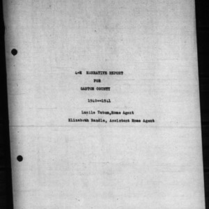 4-H Annual Narrative Report, Gaston County, NC, 1940-1941