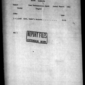 Annual Narrative Report of African American Home Demonstration Work of Person County, NC