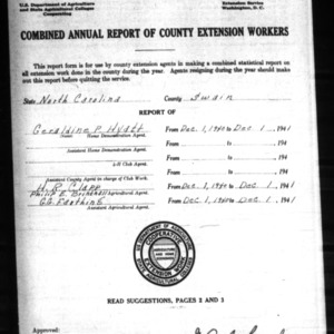 Combined Annual Report of County Extension Workers, Swain County, NC