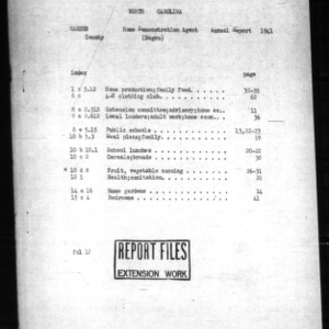 Annual Narrative Report of African American Home Demonstration Work of Warren County, NC