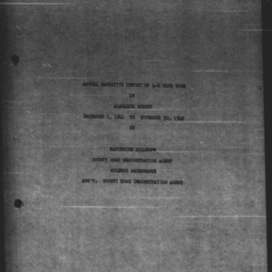Annual Narrative Report of 4-H Club Work, Alamance County, NC, 1942