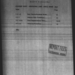 County Agricultural Extension Agent Annual Narrative Report, Alleghany County, NC, 1942