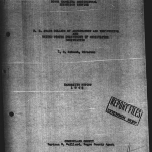 Annual Narrative Report of Extension Work, African American, Cumberland County, NC, 1942