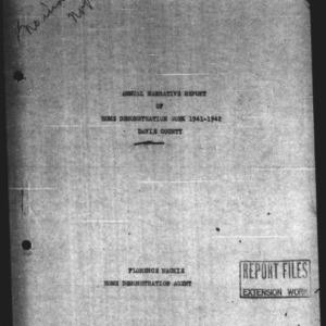 Annual Narrative Report of Home Demonstration Work, Davie County, NC, 1941-1942