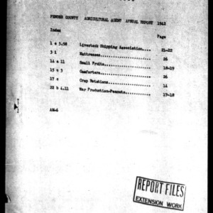 Narrative Report, County Agricultural Agent, Pender County, NC
