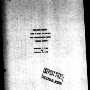 Annual Narrative Report of Home Demonstration Work of Tyrrell County, NC