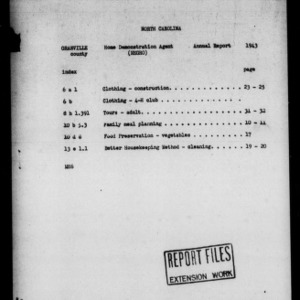 County Home Demonstration Agent Annual Narrative Report, African American, Granville County, NC, 1943