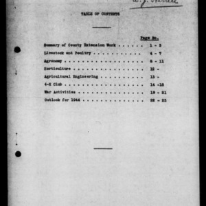 Summary of County Extension Work for Greene County, NC, 1943
