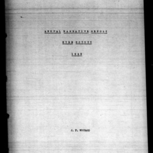 Annual Narrative Report of County Agent, Hyde County, NC