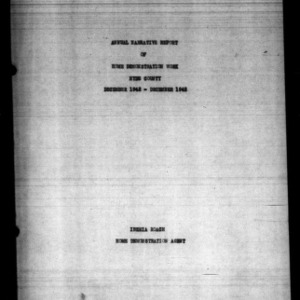 Annual Narrative Report of Home Demonstration Work of Hyde County, NC