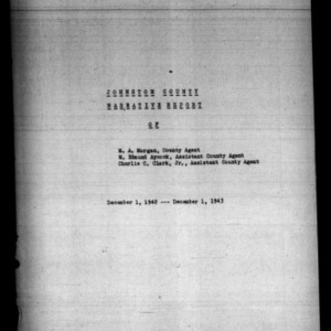Annual Narrative Report of County Agent, Johnston County, NC