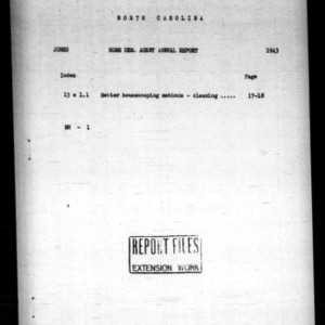 Annual Narrative Report of Home Demonstration Work of Jones County, NC