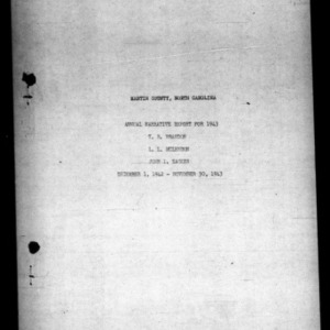Annual Narrative Report for 1943, Martin County, NC