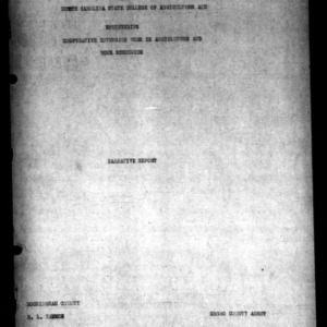 Narrative Report for Cooperative Extension Work in Agriculture an Home Economics, Rockingham County, NC
