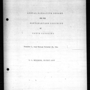Annual Narrative Report for the Southeastern District, 1944