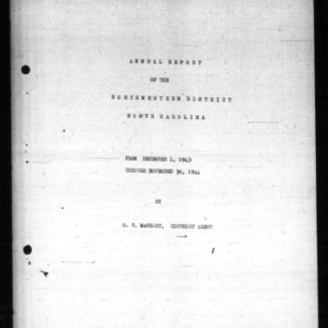 Annual Narrative Report for the Northwestern District, 1944