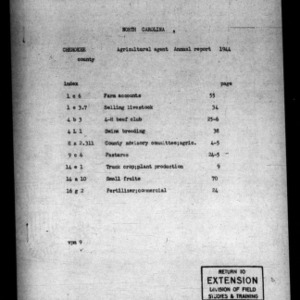 Annual Narrative Report of County Agricultural Extension Agent, Cherokee County, NC, 1944