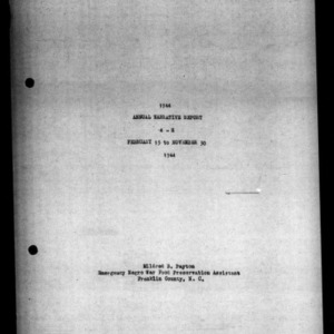 Annual Narrative Report for 4-H, Franklin County, NC, 1944