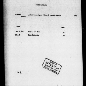 Annual Narrative Report of County Agent, Harnett County, NC