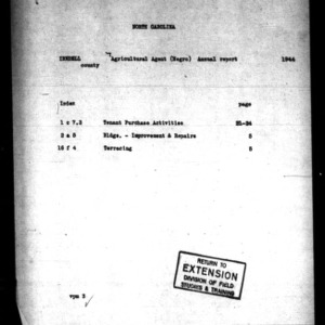 Annual Narrative Report of County Agent, Irredell County, NC