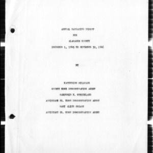 Annual Narrative Report of Home Demonstration Work, Alamance County, NC, 1946