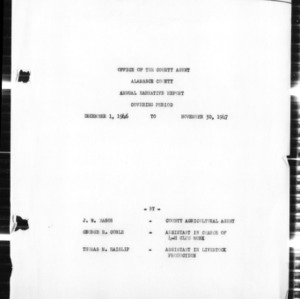 Annual Narrative Report of County Extension Work, Alamance County, NC, 1947