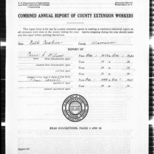 Combined Annual Report of County Extension Workers, African American, Alamance County, NC