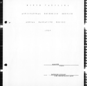 Annual Narrative Report of Home Demonstration Work, Alamance County, NC, 1950