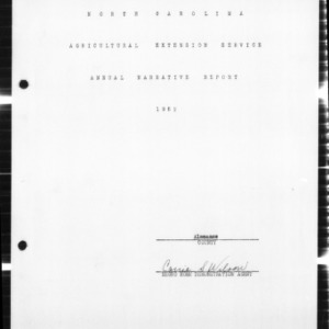 Annual Narrative Report of Home Demonstration Work, Alamance County, NC, 1952
