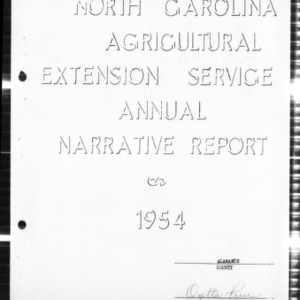 Home Demonstration Service Annual Narrative Report, African American, Alamance County, NC, 1954